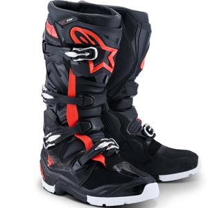 Мотоциклетни ботуши Alpinestars TECH 7 Enduro Drystar черно-флуоресцентно червено-бели