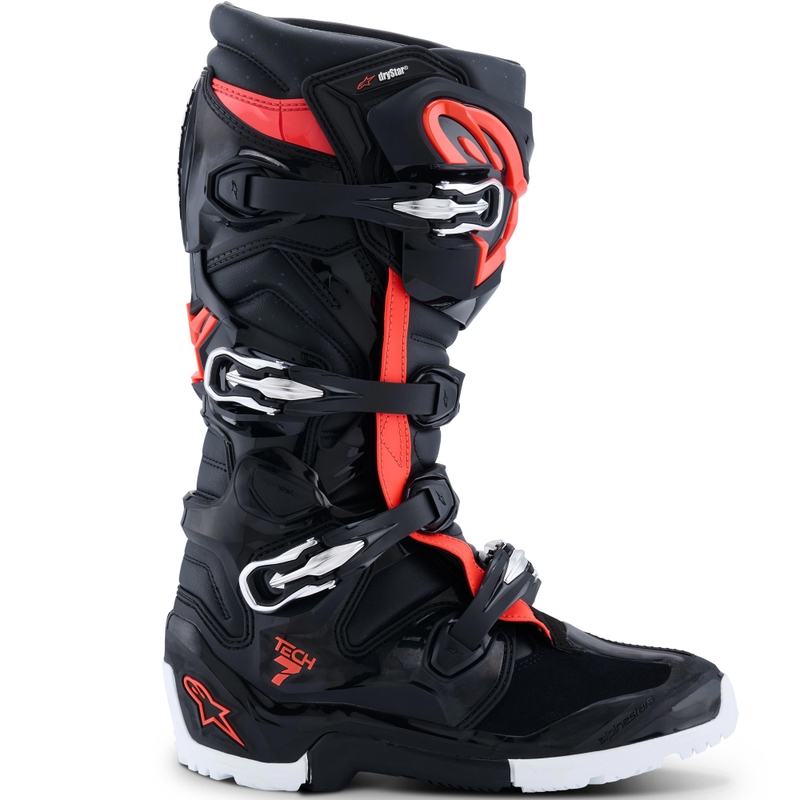 Мотоциклетни ботуши Alpinestars TECH 7 Enduro Drystar черно-флуоресцентно червено-бели