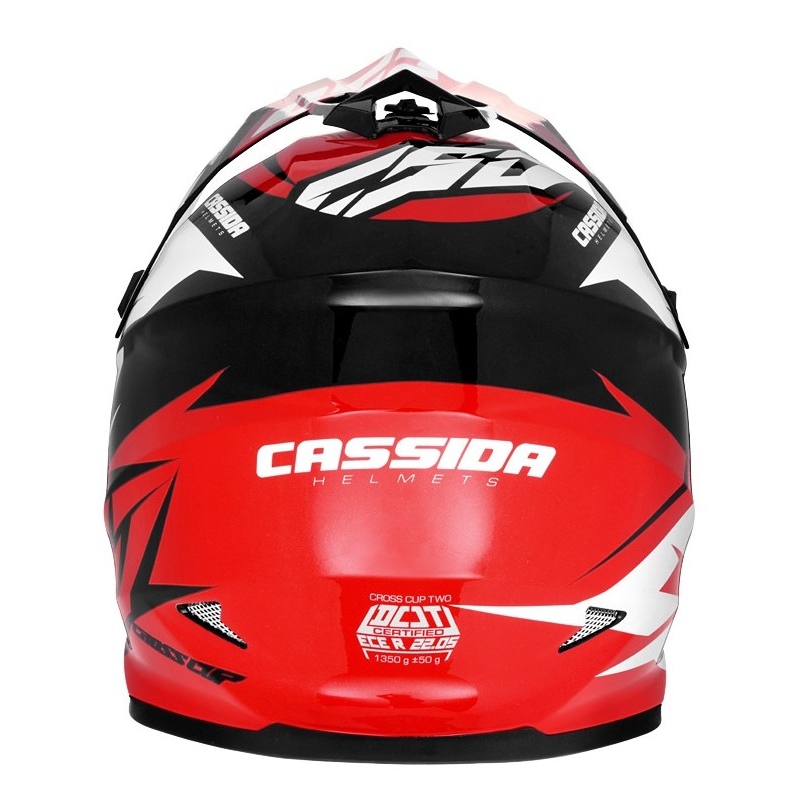 Каска за мотокрос Cassida Cross Cup Two черно-бяло-червена