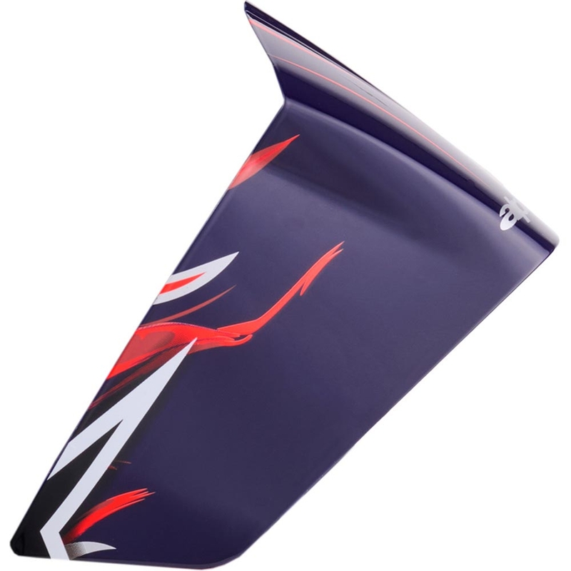 Аеродинамичен спойлер за мотоциклетна каска Alpinestars Supertech R10 FLYTE състезателен профил матово синьо-червено-бяло