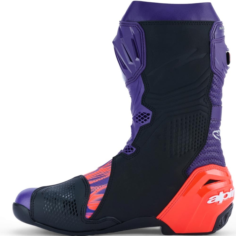 Мотоциклетни ботуши Alpinestars Supertech R Vented Flyte, лимитирана серия, Jorge Martin, лилаво-червено-черно
