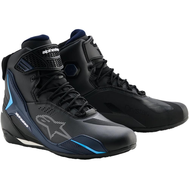 Мотоциклетни ботуши Alpinestars Faster-4 Drystar черно-синьо-бели