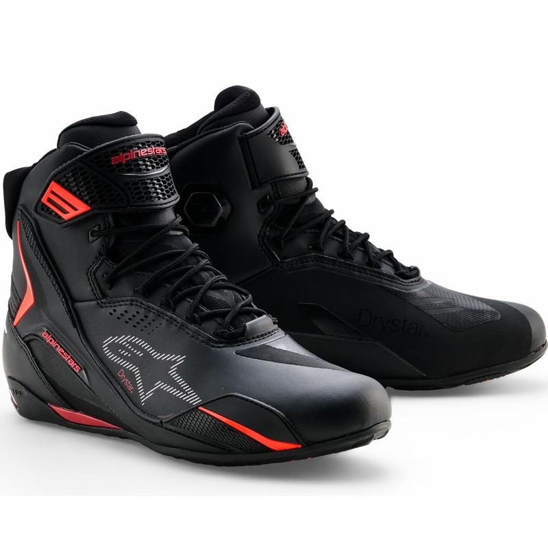 Мотоциклетни ботуши Alpinestars Faster-4 Drystar черно-флуоресцентно червено