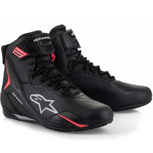 Дамски мотоциклетни ботуши Alpinestars Stella Faster-4 Drystar, черно-сиво-червено