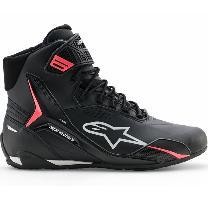 Дамски мотоциклетни ботуши Alpinestars Stella Faster-4 Drystar, черно-сиво-червено