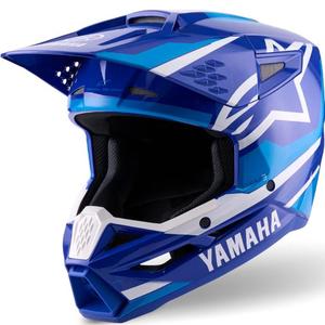 Каска за мотокрос Alpinestars S-M3 YAMAHA, синьо-бяла колекция