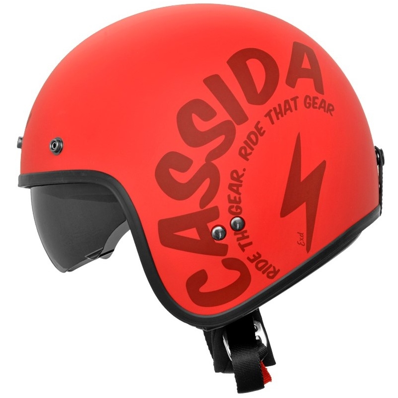Otevřená přilba na motorku Cassida Oxygen Gear červeno-černá