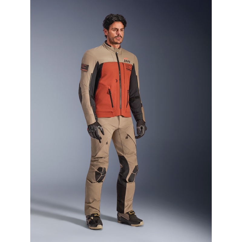 Мотоциклетно яке Alpinestars AMT-8 Stretch Drystar XF, кафяво-оранжево-черно