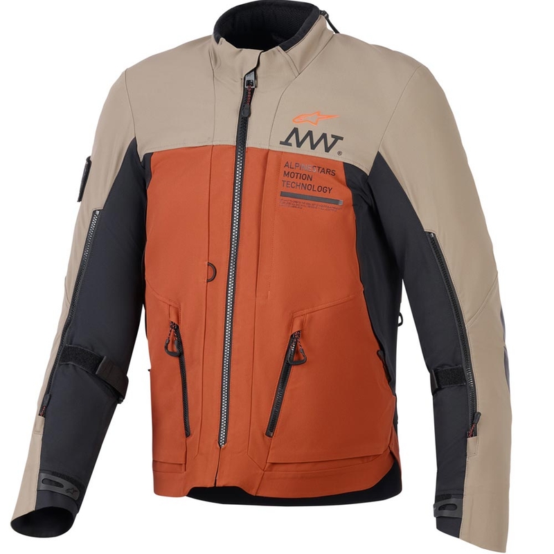 Мотоциклетно яке Alpinestars AMT-8 Stretch Drystar XF, кафяво-оранжево-черно