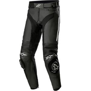 Кожени мотоциклетни панталони Alpinestars Missile 3, черно-бели