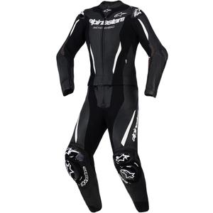 Дамски двукомпонентен кожен мотоциклетен костюм Alpinestars Stella GP-R7, черен