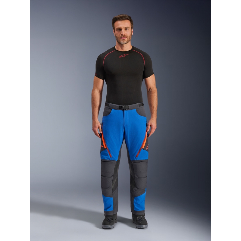 Мотоциклетни панталони Alpinestars Maxdura Dual, синьо-тъмносиво-оранжеви