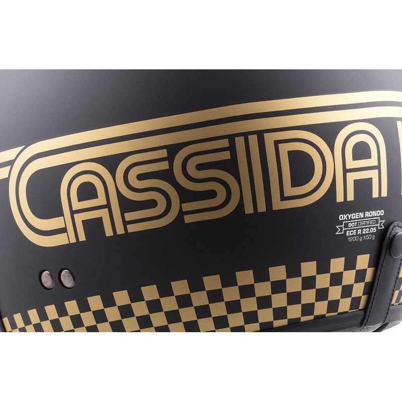 Cassida Oxygen Rondo отворена мотоциклетна каска черна и златна