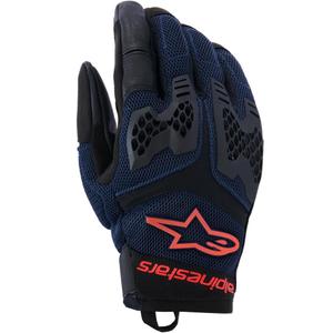 Мото ръкавици Alpinestars Manti Air, тъмносиньо-флуоресцентно червено-черно