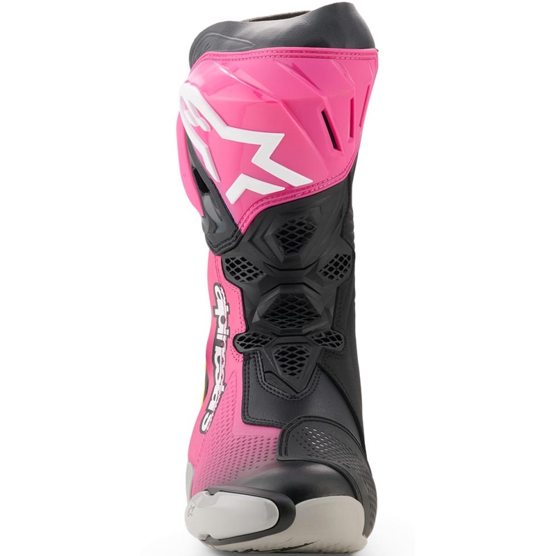 Мотоциклетни ботуши Alpinestars Supertech R черно-бяло-розово-жълто