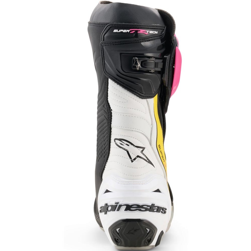 Мотоциклетни ботуши Alpinestars Supertech R черно-бяло-розово-жълто
