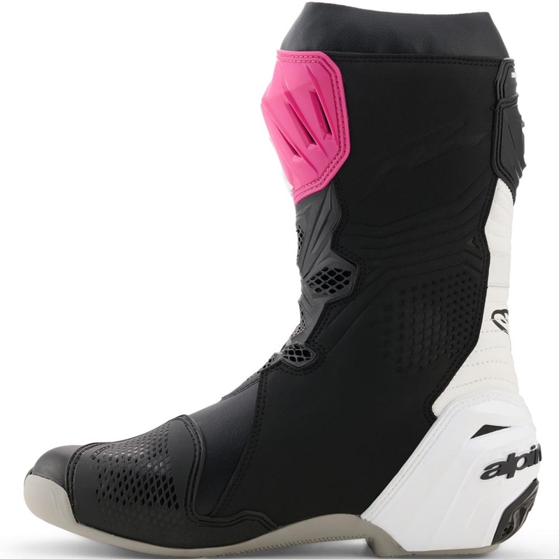 Мотоциклетни ботуши Alpinestars Supertech R черно-бяло-розово-жълто