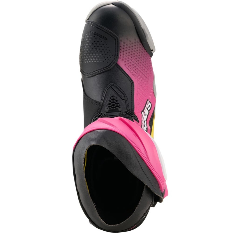 Мотоциклетни ботуши Alpinestars Supertech R черно-бяло-розово-жълто