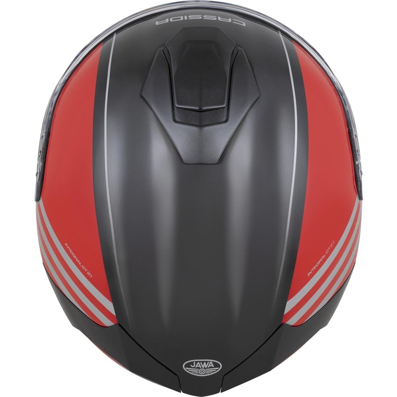 Cassida Integral GT 2.1 Jawa Sport каска за мотоциклет с пълно лице, черно-перлено червено-сребристо