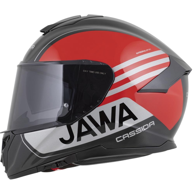 Cassida Integral GT 2.1 Jawa Sport каска за мотоциклет с пълно лице, черно-перлено червено-сребристо