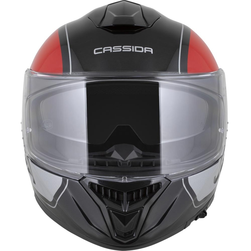 Cassida Integral GT 2.1 Jawa Sport каска за мотоциклет с пълно лице, черно-перлено червено-сребристо