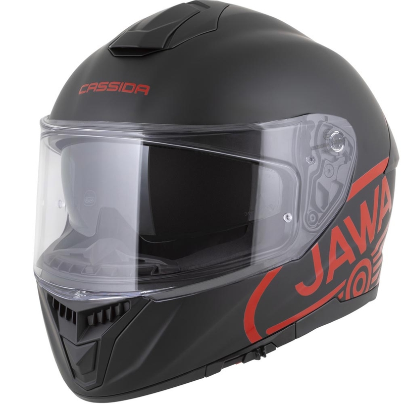 Cassida Integral GT 2.1 Jawa Solid каска за мотоциклет с пълно лице, матово черно-лъскаво червено
