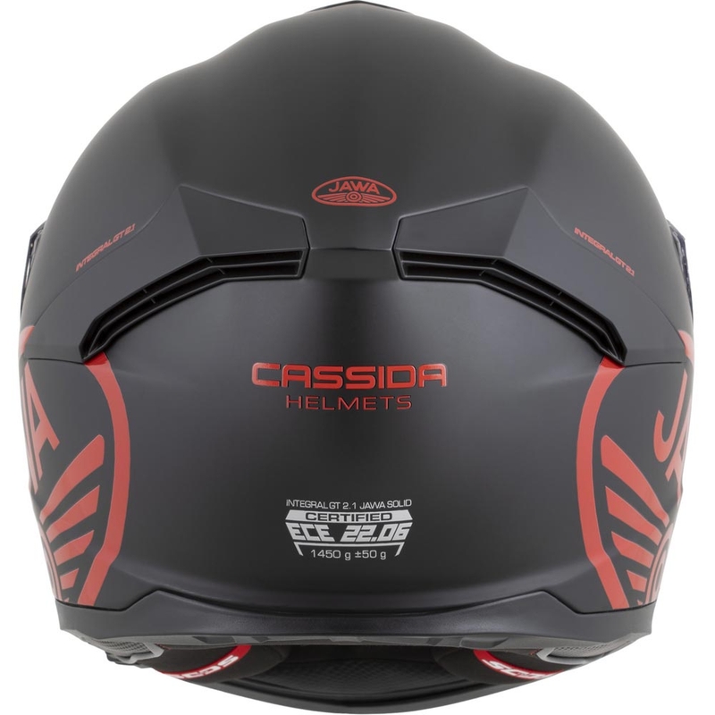 Cassida Integral GT 2.1 Jawa Solid каска за мотоциклет с пълно лице, матово черно-лъскаво червено