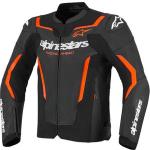 Кожено мотоциклетно яке Alpinestars GP Force V2 Airflow, черно-флуоресцентно червено-бяло