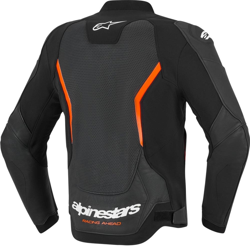 Кожено мотоциклетно яке Alpinestars GP Force V2 Airflow, черно-флуоресцентно червено-бяло