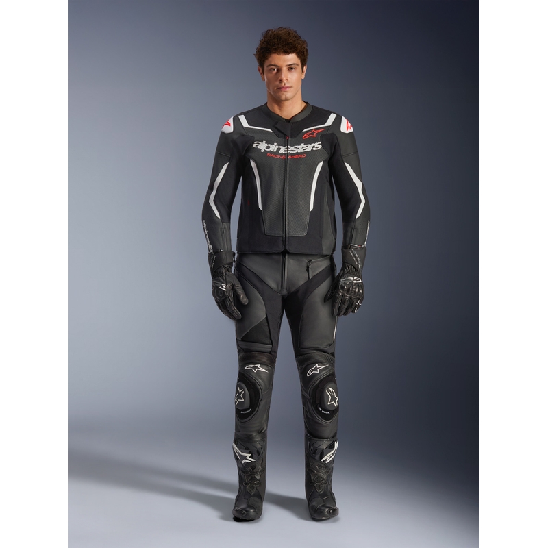 Кожено мотоциклетно яке Alpinestars GP Force V2 Airflow черно-бяло