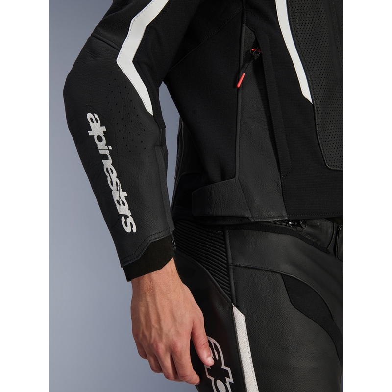 Кожено мотоциклетно яке Alpinestars GP Force V2 Airflow черно-бяло