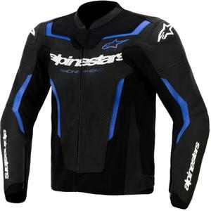 Кожено мотоциклетно яке Alpinestars GP Force V2 Airflow, черно-метално синьо