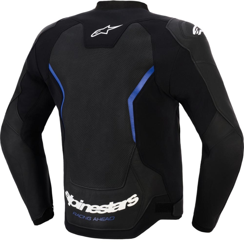 Кожено мотоциклетно яке Alpinestars GP Force V2 Airflow, черно-метално синьо