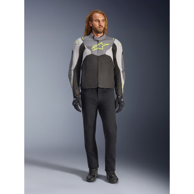 Водоустойчиво мотоциклетно яке Alpinestars T-JAWS V4, черно-светло сиво-сиво