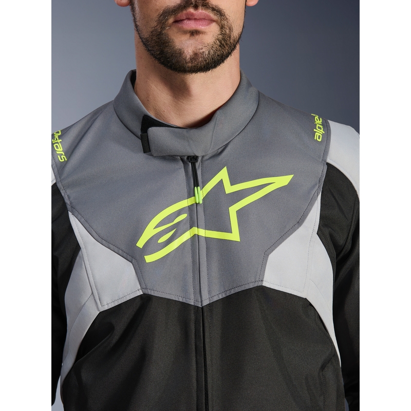 Водоустойчиво мотоциклетно яке Alpinestars T-JAWS V4, черно-светло сиво-сиво