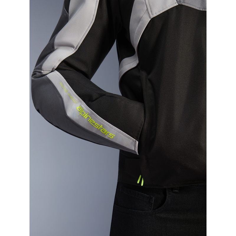 Водоустойчиво мотоциклетно яке Alpinestars T-JAWS V4, черно-светло сиво-сиво