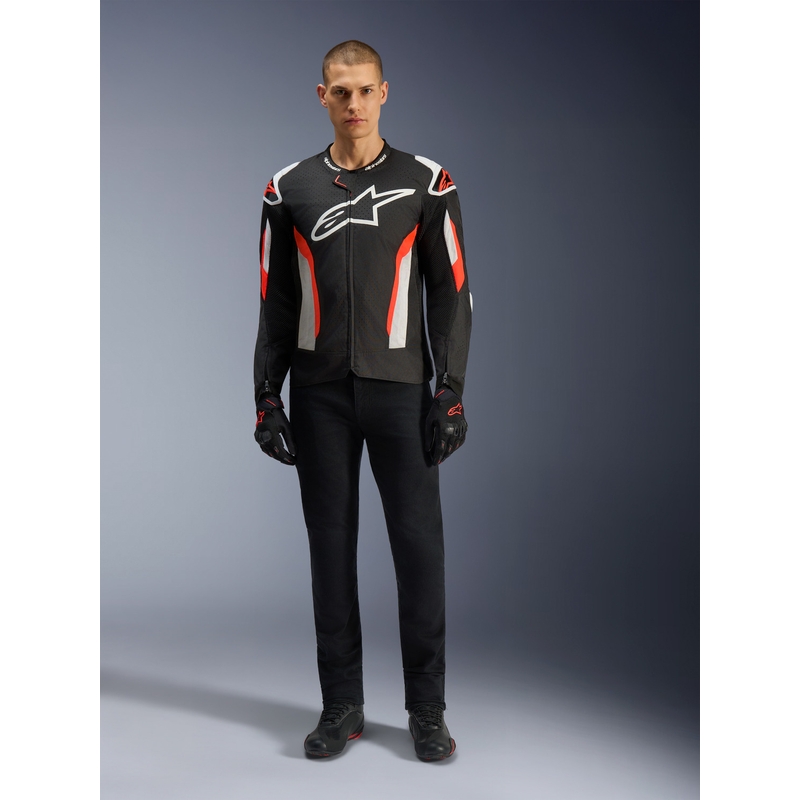 Мотоциклетно яке Alpinestars T-GP AIR черно-флуоресцентно червено