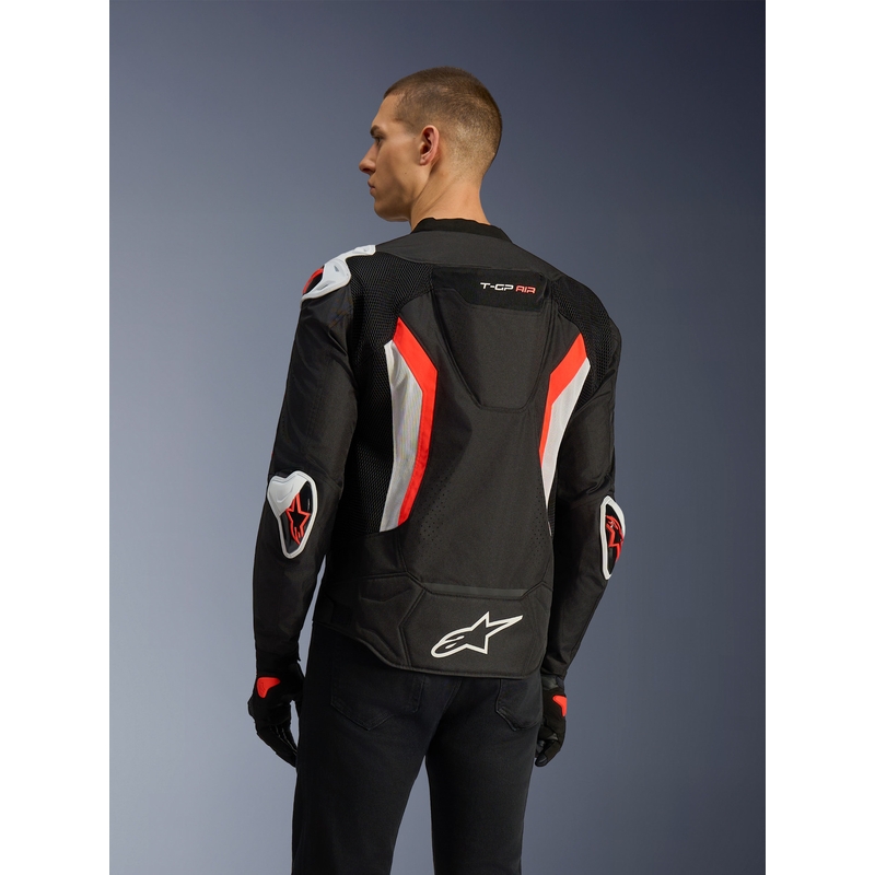 Мотоциклетно яке Alpinestars T-GP AIR черно-флуоресцентно червено