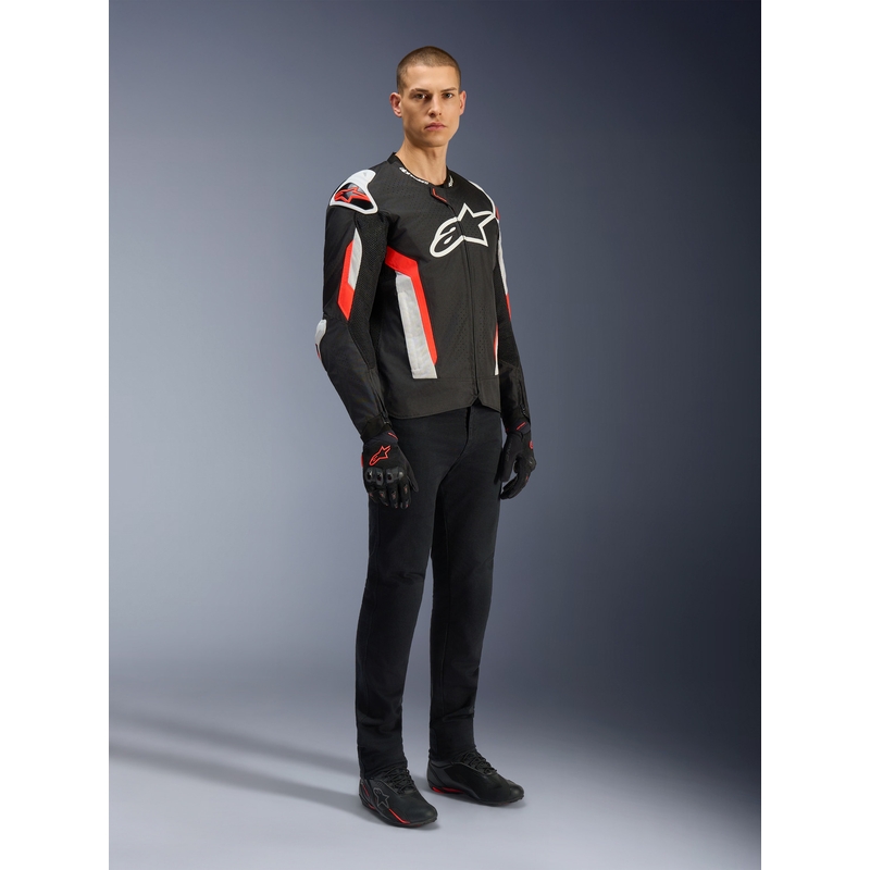 Мотоциклетно яке Alpinestars T-GP AIR черно-флуоресцентно червено