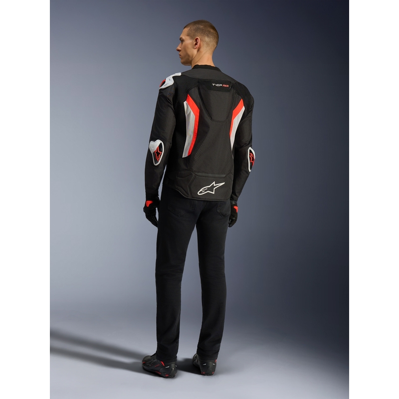 Мотоциклетно яке Alpinestars T-GP AIR черно-флуоресцентно червено