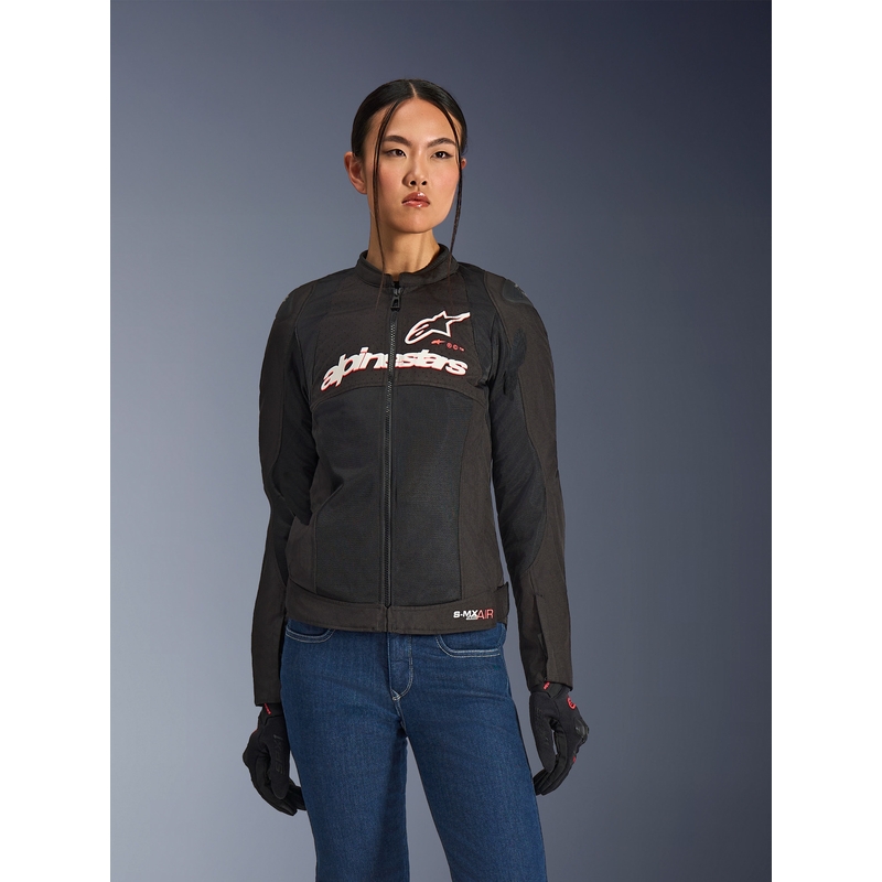 Дамско мотоциклетно яке Alpinestars Stella SMX Air, черно-бяло-флуоресцентно червено