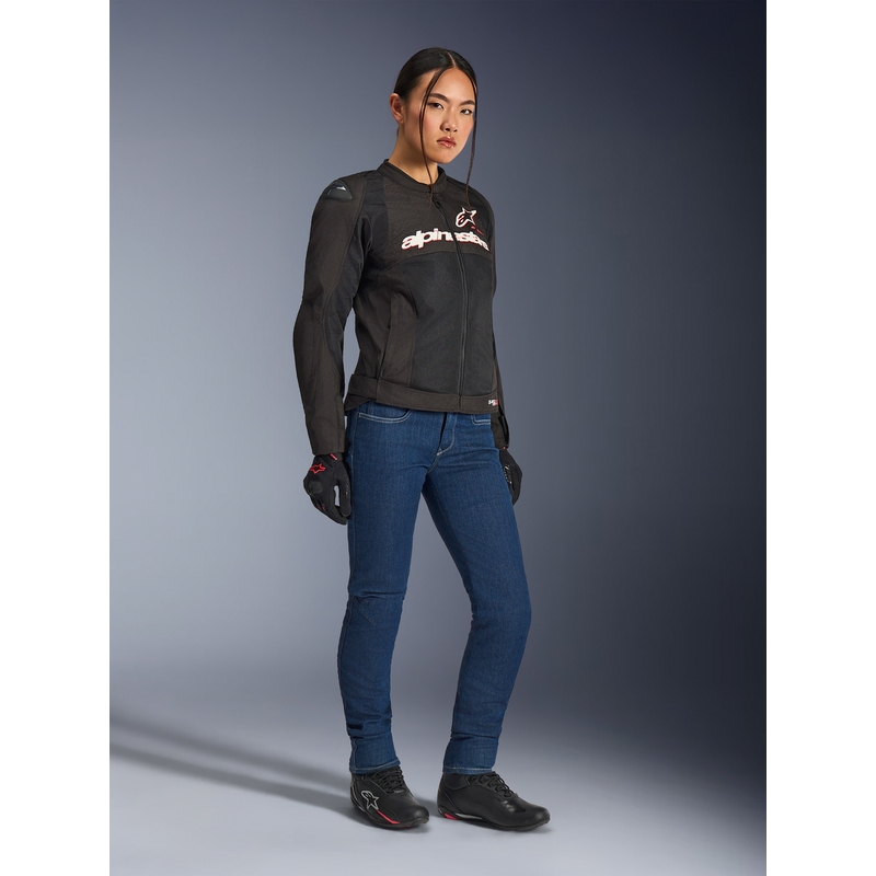 Дамско мотоциклетно яке Alpinestars Stella SMX Air, черно-бяло-флуоресцентно червено