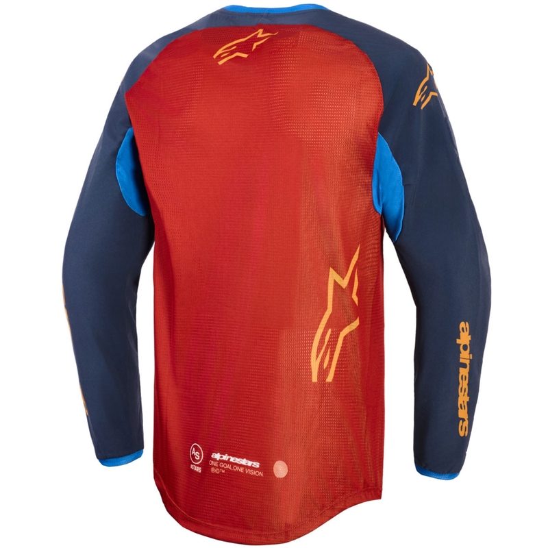 Alpinestars Maxdura Dual оранжево-тъмносиня мотокрос фланелка