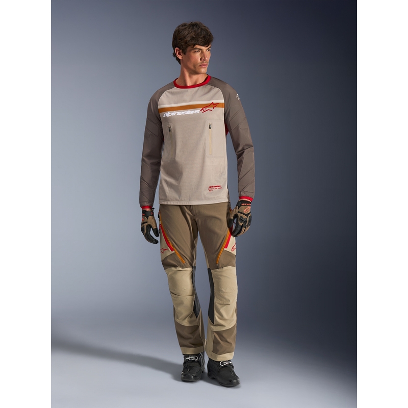 Alpinestars Maxdura Dual мотокрос фланелка кафяво-оранжева