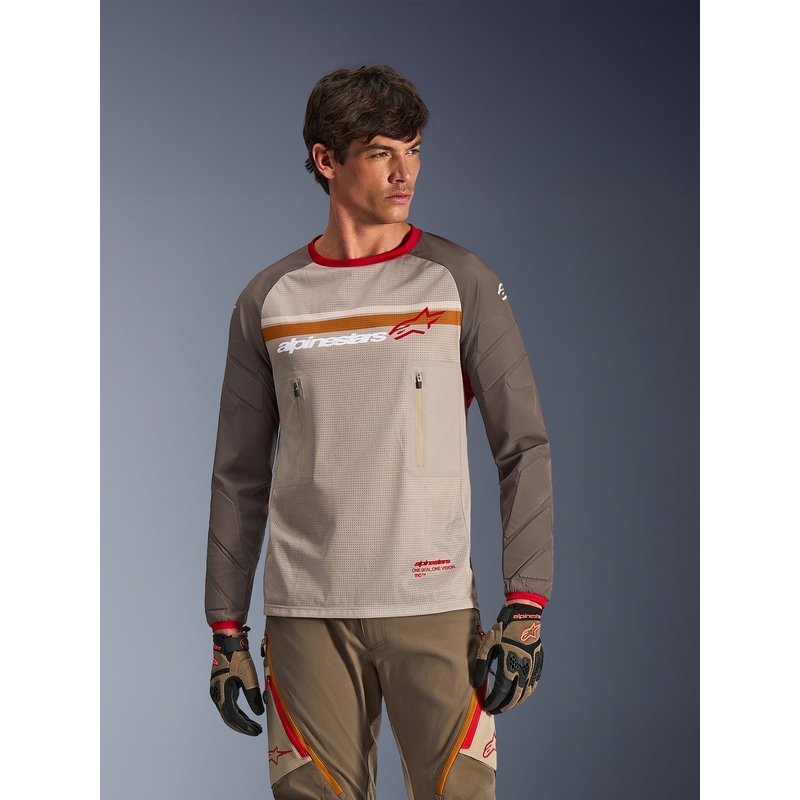 Alpinestars Maxdura Dual мотокрос фланелка кафяво-оранжева