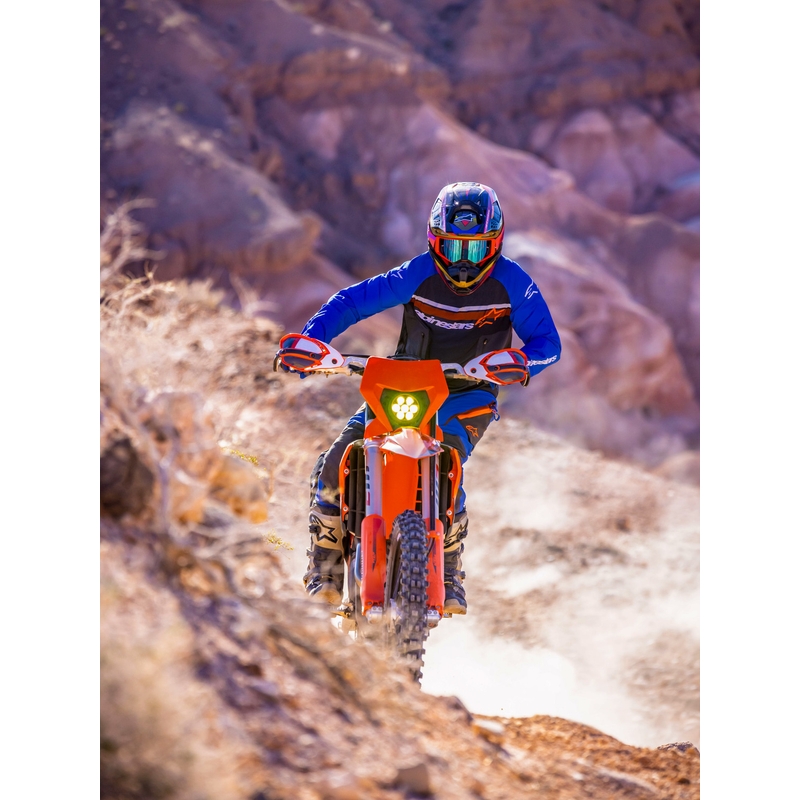 Alpinestars Maxdura Dual мотокрос фланелка, тъмносиво-синьо-оранжева