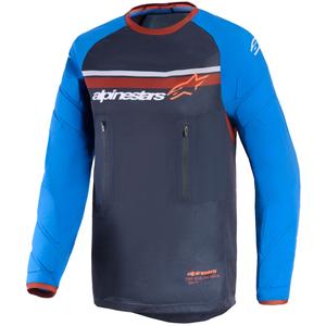 Alpinestars Maxdura Dual мотокрос фланелка, тъмносиво-синьо-оранжева