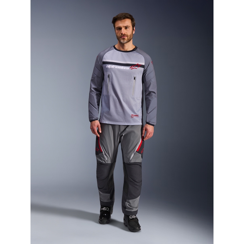 Alpinestars Maxdura Dual мотокрос фланелка светло сиво-тъмно сиво-оранжева