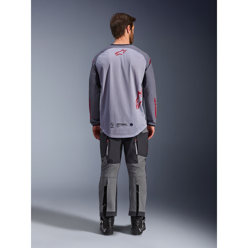 Alpinestars Maxdura Dual мотокрос фланелка светло сиво-тъмно сиво-оранжева