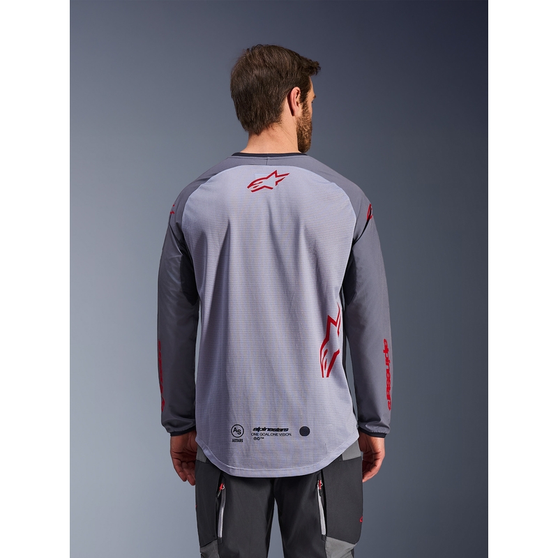 Alpinestars Maxdura Dual мотокрос фланелка светло сиво-тъмно сиво-оранжева